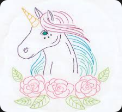 Jack Dempsey Unicorn 18" Quilt Block