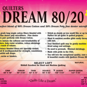 Quilters Dream Natural 80/20 Select 120" King Per Yard