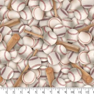 Baseballs & Bats Fat Quarter