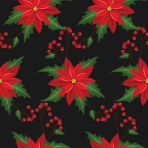 MDG Classics Poinsettia Flowers -Black