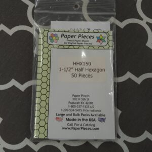 Paper Pieces 1 -1/2" Half Hexagon