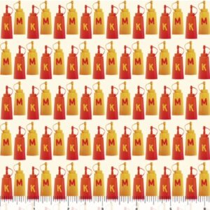 QT Fabrics Backyard BBQ Ketchup & Mustard White