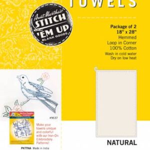 Aunt Martha's Stitch Em Up Solid Natural Kitchen Towel