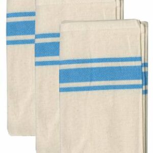 Aunt Martha's Turquoise Bold Twill Stripe Towels Pkg of 3