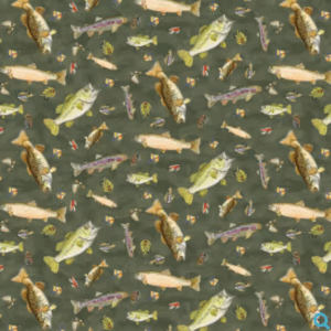 Camelot Fabrics Fishful Thinking Fish Green
