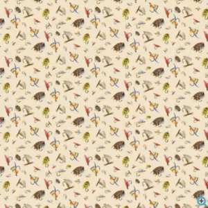 Camelot Fabrics Fishful Thinking Flies Cream