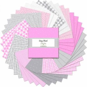 Wilmington Prints 5in Squares Gray Blush, 42pcs