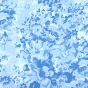 MDG 108" Faded Floral Wideback Turquoise