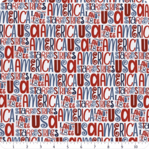 PB Textiles America The Beautiful White Text