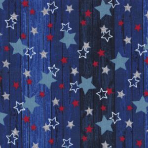 Patriotic Stars on Wood with Glitter