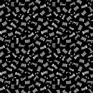 Benartex Black Say Boo Glows in the Dark # 14561GB-12