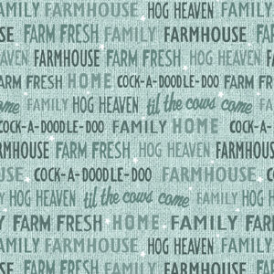 Benartex Farm Words Turquoise