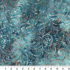 Textile Creations Batik Packed Paisley Teal CNJ-605
