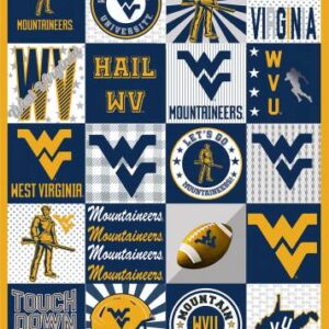 Sykel WVU T-Shirt Minky Panel, 60in x 60in # WV-1362