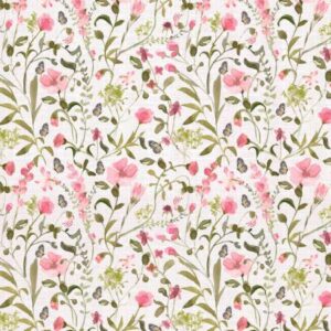 Camelot Fabrics Fluttering Blooms Cream