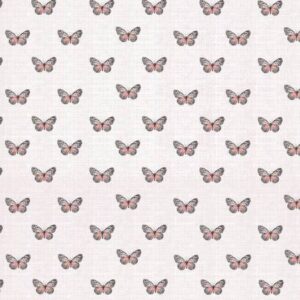 Camelot Fabrics Fluttering Blooms Cream Butterfly