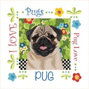 Jody's Fabric Art Panel 6" Pug