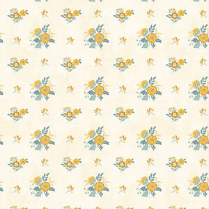 Benartex Chalk Barn Small Floral Yellow