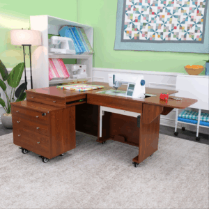 Kangaroo Kangaroo/Joey Sewing Cabinet With Electric Lift Teak