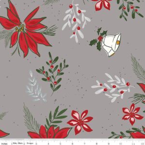 RBD Wide Back Mistletoe & Holly Floral Gray