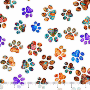 QT fabrics Feline Fantasia Paw Prints