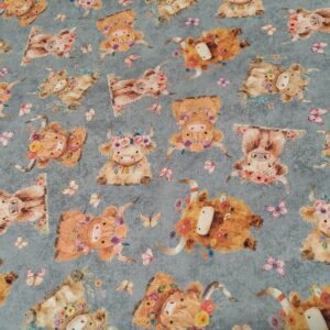 Qt Fabric Cuties 2 Highland Cows