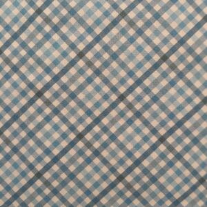 QT Fabrics - Bee Kind & Curious - Diagonal Gingham - Dusty Blue