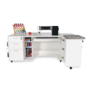 Kangaroo Sydney Sewing Cabinet With Electric Lift Ash White