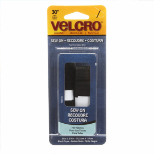 VELCRO® Brand Fastener Regular Duty Strip Black 3/4in x 18in Stick On