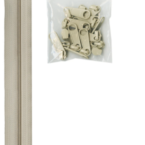By Annie 4 yards zipper and 16 Extra-Large Coordinated Pulls Natural