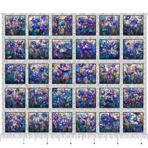 QT fabrics Mosaic Blooms Stained Glass Floral Panel