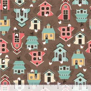 QT fabrics Chicken In The Meadow Houses