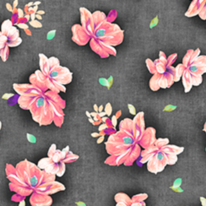 QT fabrics Jacqueline Flower Toss Grey
