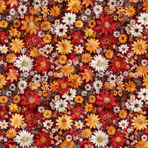 QT fabrics Rule The Roost Packed Flowers