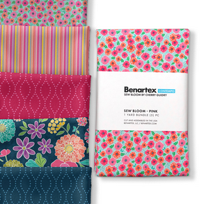 Benartex Sew Bloom 1 Yard Bundle -Pink