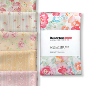 Benartex Sweet Baby Rose 1 Yard Bundle -Pink