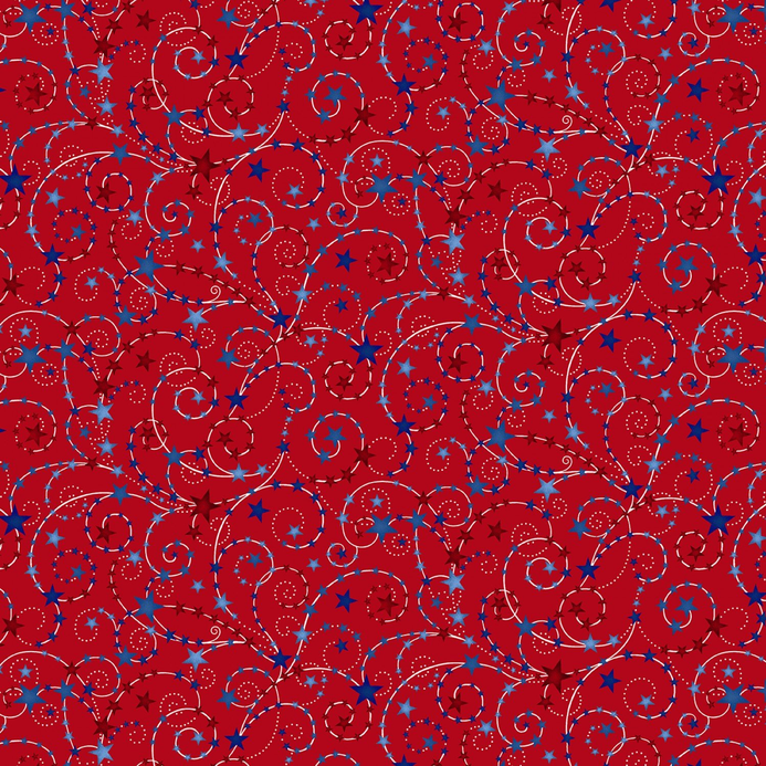 Henry Glass Star Spangled Red