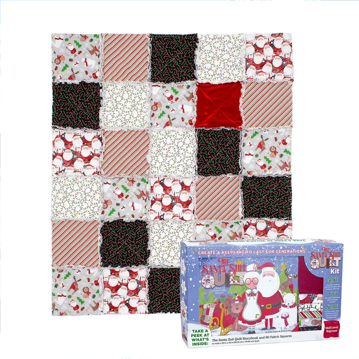 Santa Suit Quilt Kit Box with Hardcover Book